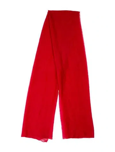 Pre-owned Denis Colomb Wool Shawl In Red