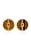 Denise Cassou 18k Yellow Gold Bastet Earrings In Brown
