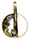 Denise Cassou 18k Yellow Gold Diamond And Agate Pendant In Gold