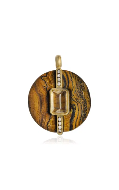 Denise Cassou 18k Yellow Gold Intuition Pendant In Brown