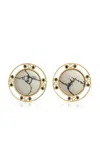 Denise Cassou 18k Yellow Gold Shortcut Earrings In White