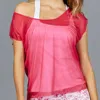 DENISE CRONWALL MEADOW SHEER TEE IN CRIMSON