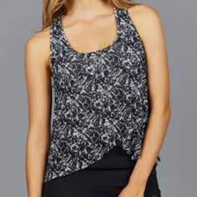 Denise Cronwall Parker Layer Top In Print Mesh In Grey