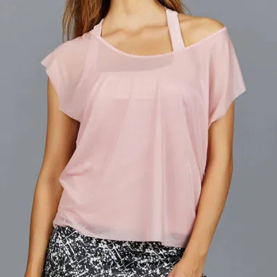 Denise Cronwall Parker Sheer Tee In Shimmer Blush In Pink
