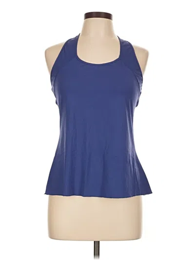 Pre-owned Denise Cronwall Tank Top Blue Halter Neckline Tops