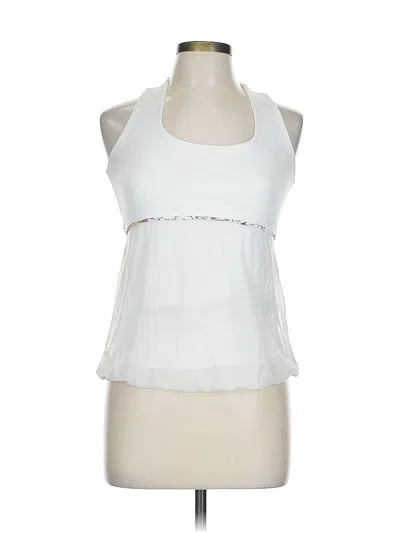 Pre-owned Denise Cronwall Tank Top White Halter Neckline Tops