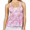 Denise Cronwall Tennis & Pickleball Tiered Racerback Tank Top In Meadows In Pink