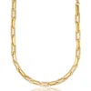 Denise Pacini Women's Gold Statement Paperclip Chain Necklace With Pave Stones