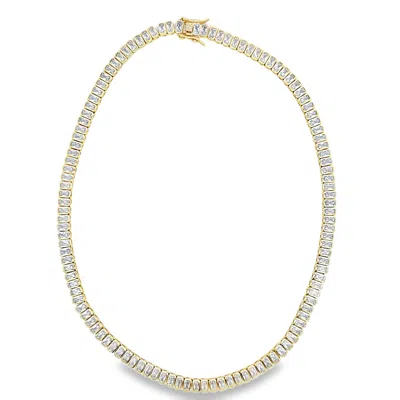 Denise Pacini Women's Laura Gold Emerald Bezel Set Statement Tennis Necklace