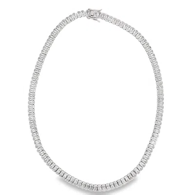 Denise Pacini Women's Laura Silver Emerald Bezel Set Statement Tennis Necklace