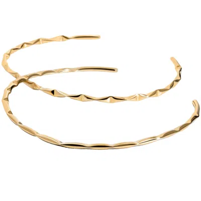 Denise Pacini Women's Sabrina Stackable Geometric Pyramid Open Choker Gold