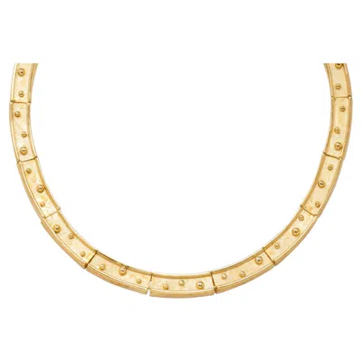 Pre-owned Denise Roberge 1990's 18 Karat Yellow Gold Vintage Spotted Collar Necklace