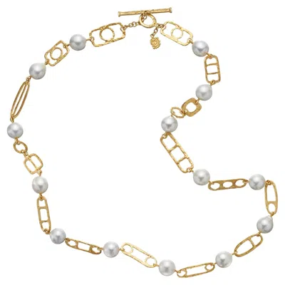 Pre-owned Denise Roberge Denise Robergé 22k Gold And South Sea Cultured Pearl Necklace In Multi