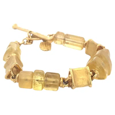 Pre-owned Denise Roberge 22k Yellow Gold & Golden Beryl Bracelet