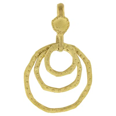 Pre-owned Denise Roberge 22k Yellow Gold Triple 3 Circle Textured Dangle Enhancer Pendant