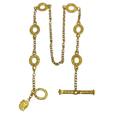 Pre-owned Denise Roberge Handmade 22k Yellow Gold Alternating Link Chain Toggle Clasp