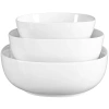 Denmark 3-pc. Soft Square Porcelain Serving Bowl Set In White