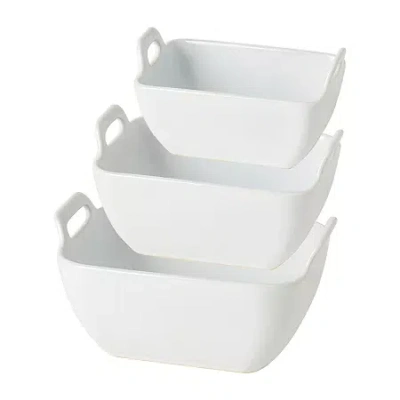 Denmark 3-pc. Stoneware Serving Bowl In White