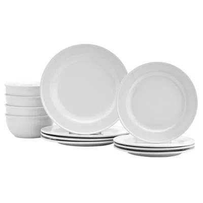 Denmark Bistro Ceramic Dinnerware Set - Service For 4 In White