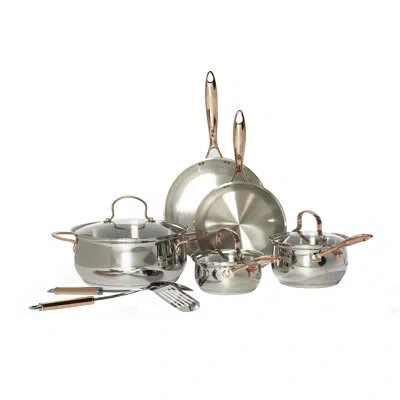 Denmark Celebrations  10 Pieces Stainless Steel Cookware Set In Silver