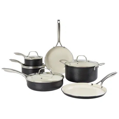 Denmark Monaco Cookware  10 Piece Aluminum Non Stick Set In Black