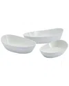 Denmark Oval Nesting Serving Bowls Set Of 3 In White