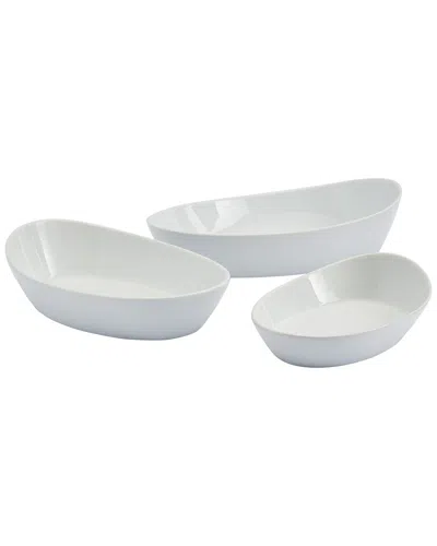 Denmark Oval Nesting Serving Bowls Set Of 3 In White