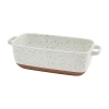 Denmark Speckled Stoneware 1.79-qt. Loaf Pan In White