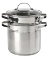 Denmark Stainless Steel 3 Piece 6 Quart Multi-cooker Set In Stainless Steel
