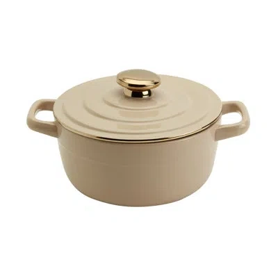 Denmark Tools For Cooks 2-quart Stoneware Casserole Pan Baking Dish With Lid, In Beige