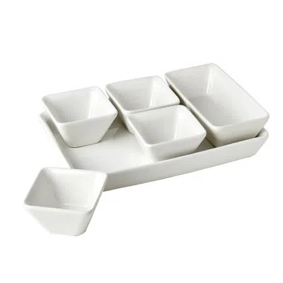 Denmark Tools For Cooks 6-piece Rectangular Ceramic Serving Set In White