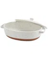 Denmark Tools For Cooks Speckled Stoneware 3.2-qt. Oval Covered Casserole In White