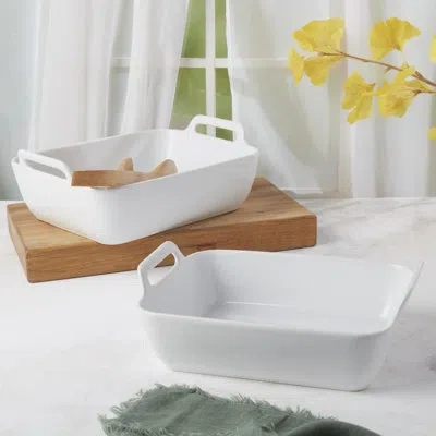 Denmark Tools For Cooks White 2-piece Rectangular Stoneware Baking Dish Set