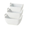 Denmark Tools For Cooks White 3-piece Rectangular Stoneware Serving Bowl Set In White