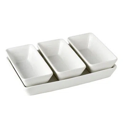 Denmark Tools For Cooks White 4-piece Rectangular Ceramic Serving Set