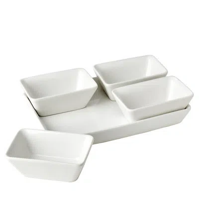 Denmark Tools For Cooks White 5-piece Rectangular Ceramic Serving Set