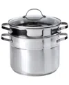 Denmark Unlimited Stainless Steel 3 Piece 8 Quart Multi-cooker Set In Stainless Steel