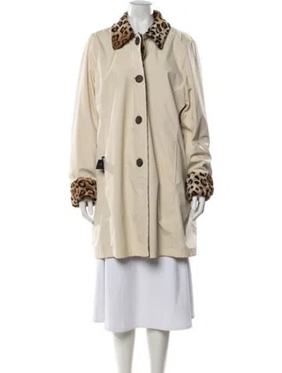 Pre-owned Dennis Basso Animal Print Coat In Neutrals
