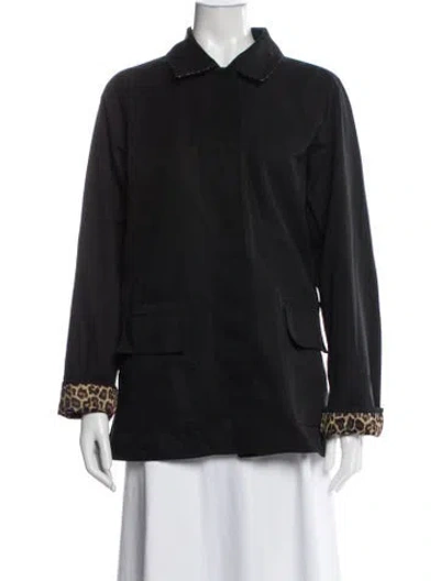 Pre-owned Dennis Basso Animal Print Jacket In Black