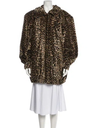 Pre-owned Dennis Basso Animal Print Jacket In Brown