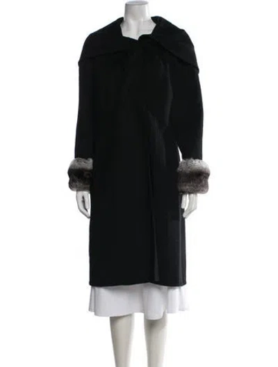 Pre-owned Dennis Basso Cashmere Coat In Black