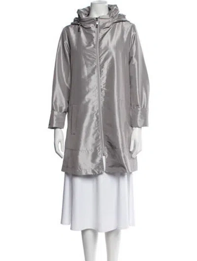 Pre-owned Dennis Basso Coat In Grey