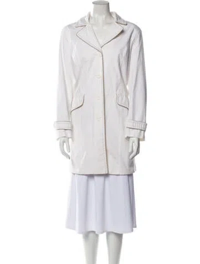 Pre-owned Dennis Basso Coat In White