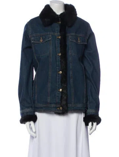 Pre-owned Dennis Basso Denim Jacket In Blue