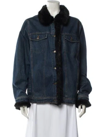 Pre-owned Dennis Basso Denim Jacket In Blue