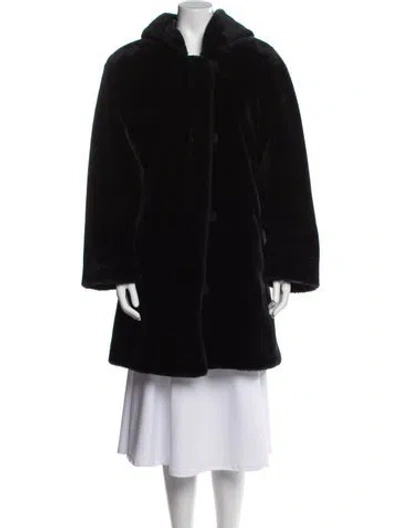 Pre-owned Dennis Basso Faux Fur Coat In Black