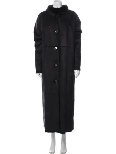 Pre-owned Dennis Basso Faux Fur Coat In Black