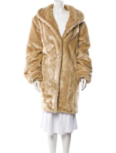 Pre-owned Dennis Basso Faux Fur Coat In Brown