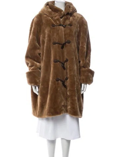 Pre-owned Dennis Basso Faux Fur Coat In Brown