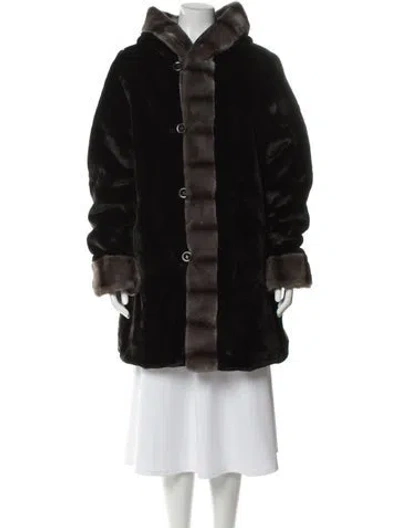 Pre-owned Dennis Basso Faux Fur Coat In Multi